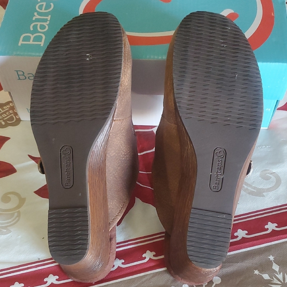 BareTraps Women's Tan Mules with Decorative Buckle - Picture 3 of 7
